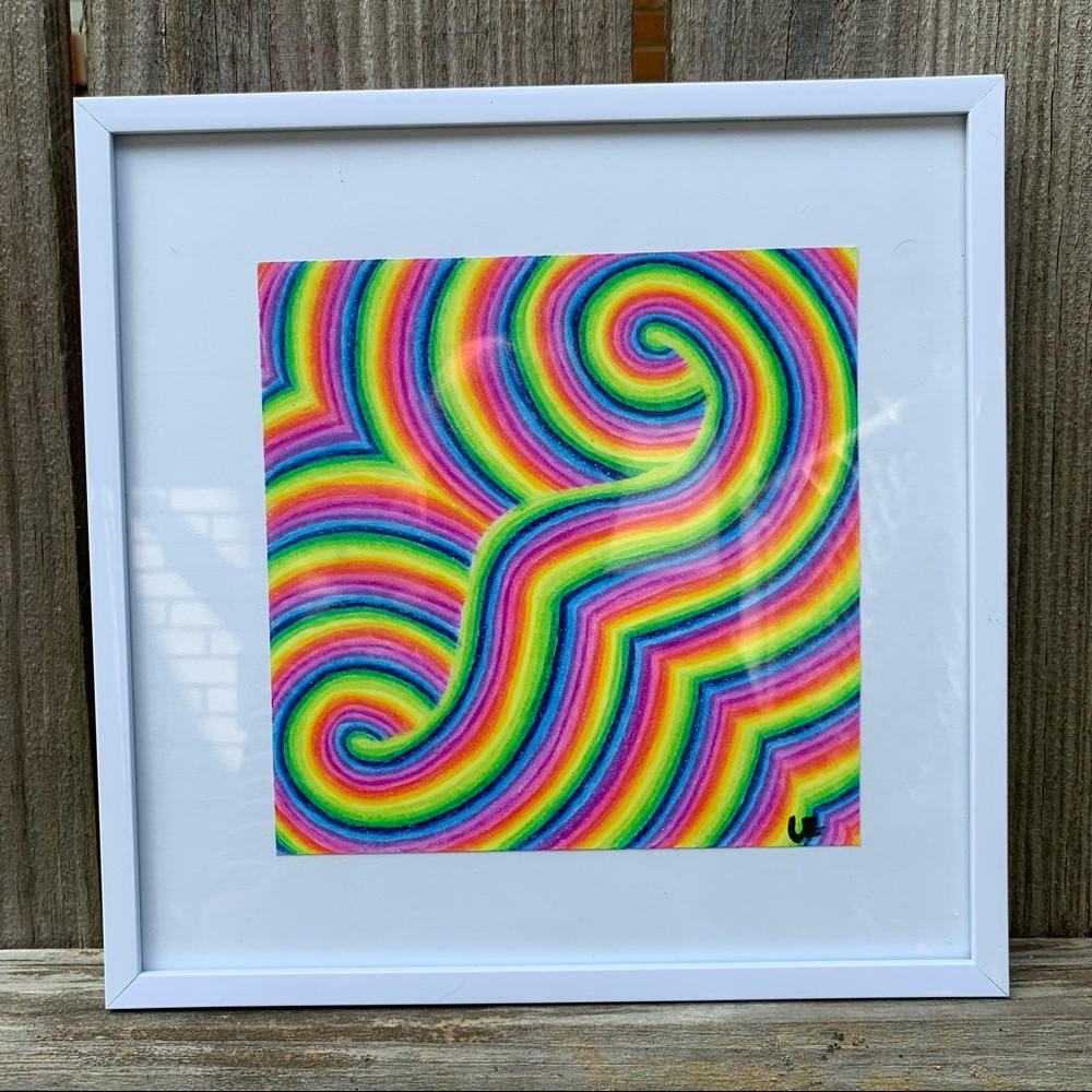 Original Rainbow Colored Pencil Art